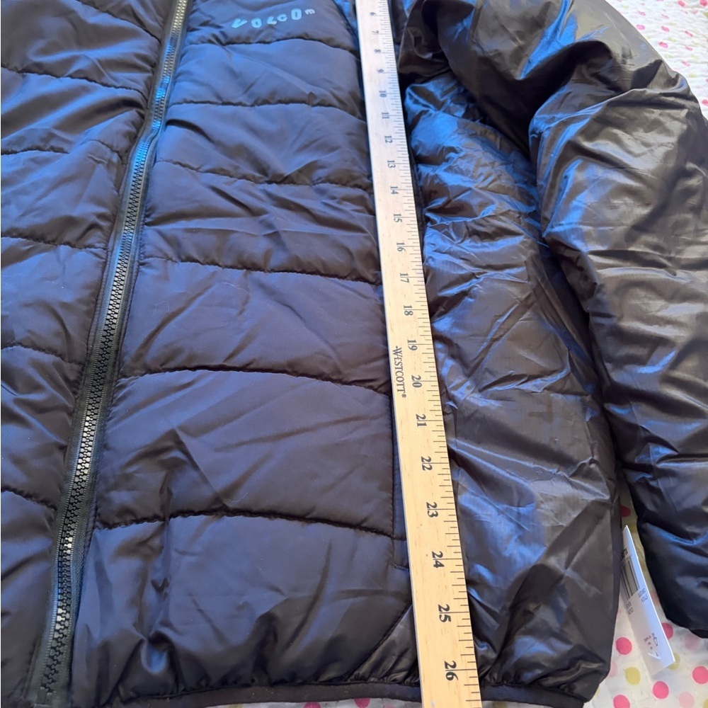 Volcom Iconic Black Hooded Puffer Jacket-Junior Size 18-20-NWT - Picture 6 of 10